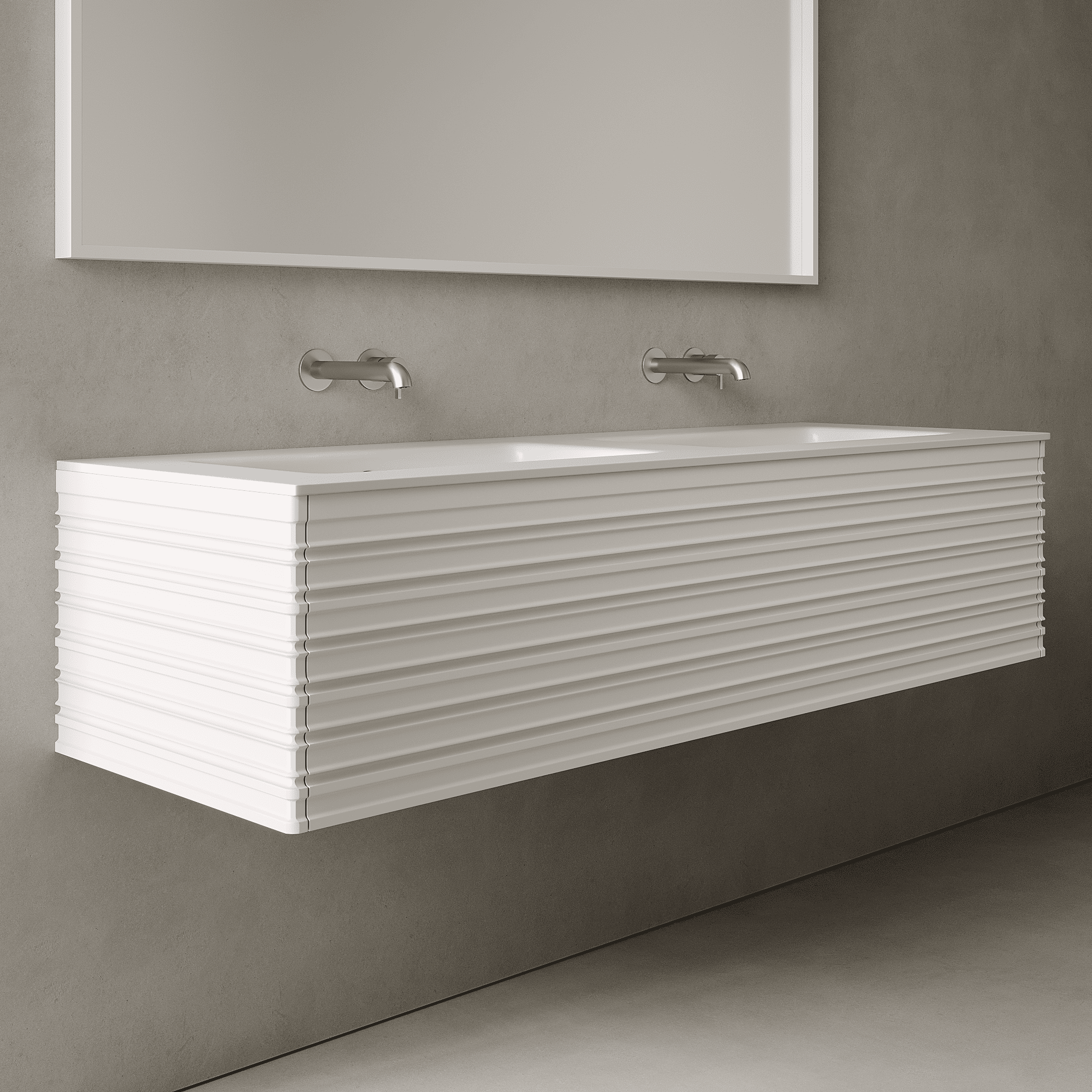 Rivara Snow White 1500mm Vanity Unit - Single Drawer with Double Basin
