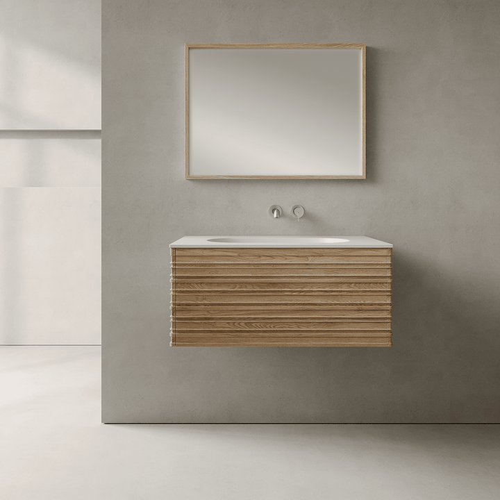 Rivara Real Ash 800mm Vanity Unit - Single Drawer with Single Basin