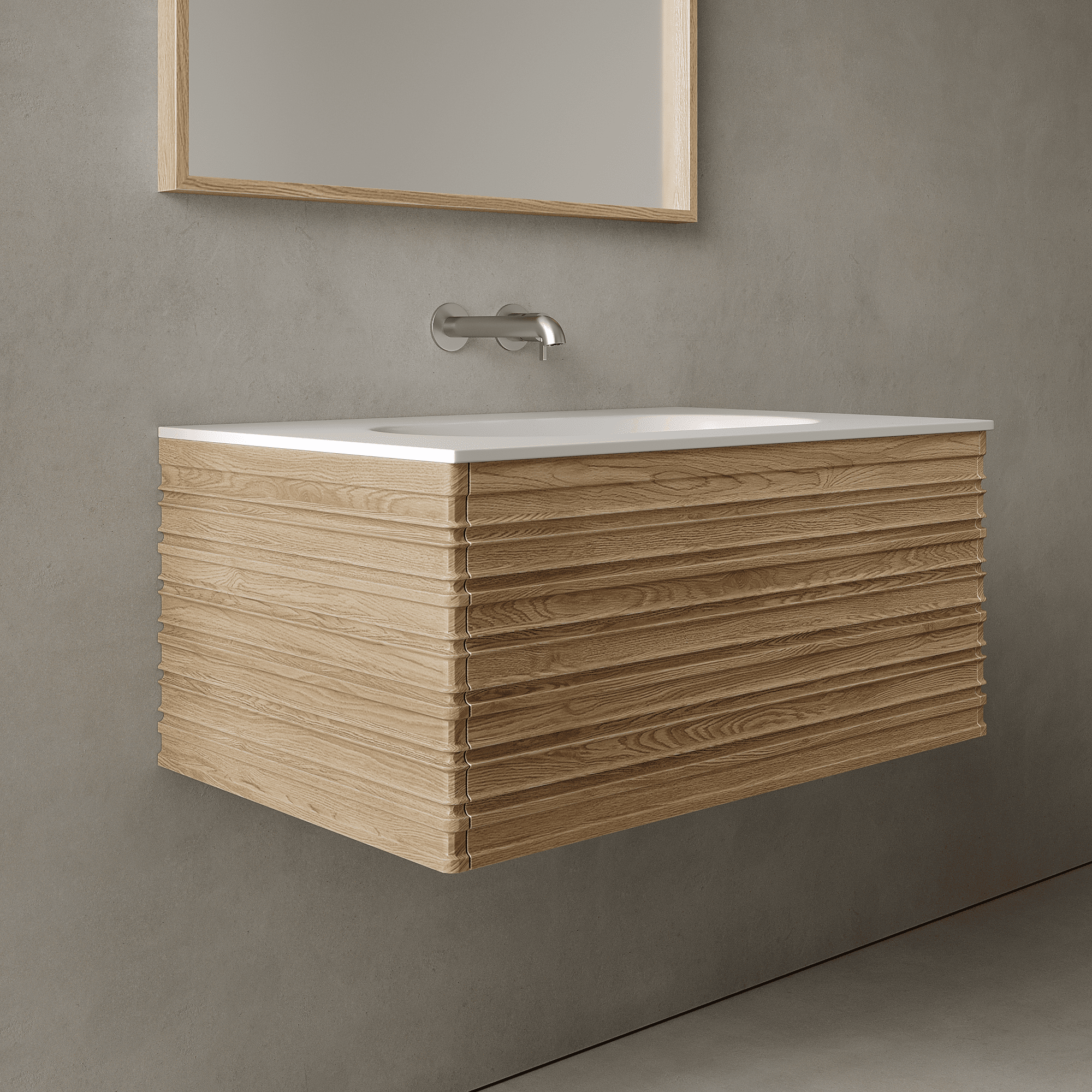 Rivara Real Ash 800mm Vanity Unit - Single Drawer with Single Basin