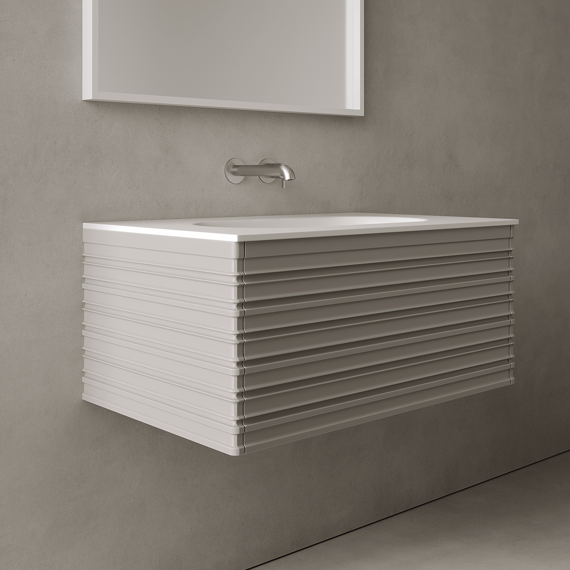 Rivara Stone Grey 800mm Vanity Unit - Single Drawer with Single Basin