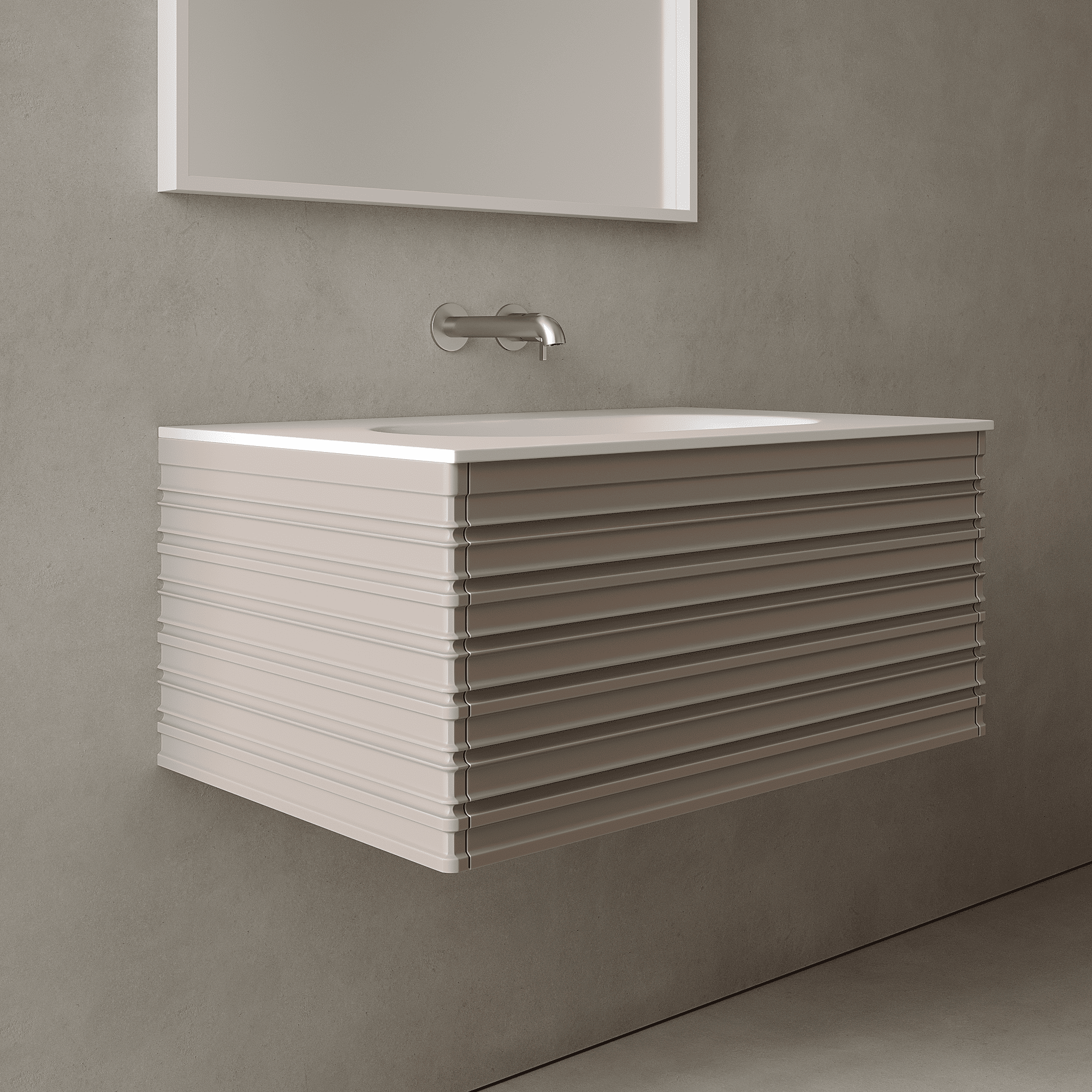 Rivara Taupe 800mm Vanity Unit - Single Drawer with Single Basin