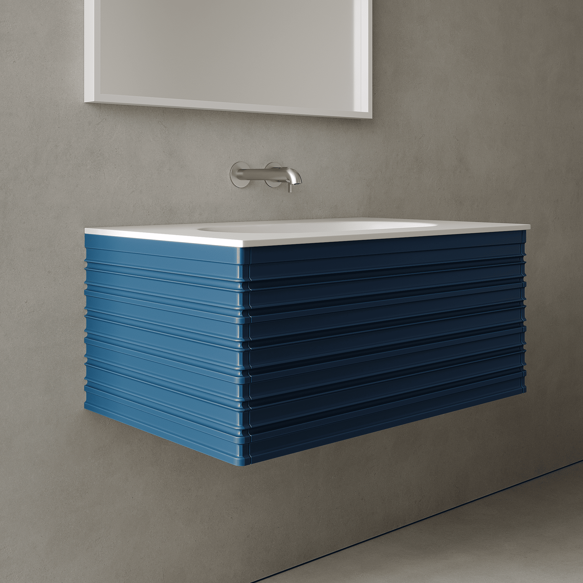 Rivara Ocean Blue 800mm Vanity Unit - Single Drawer with Single Basin