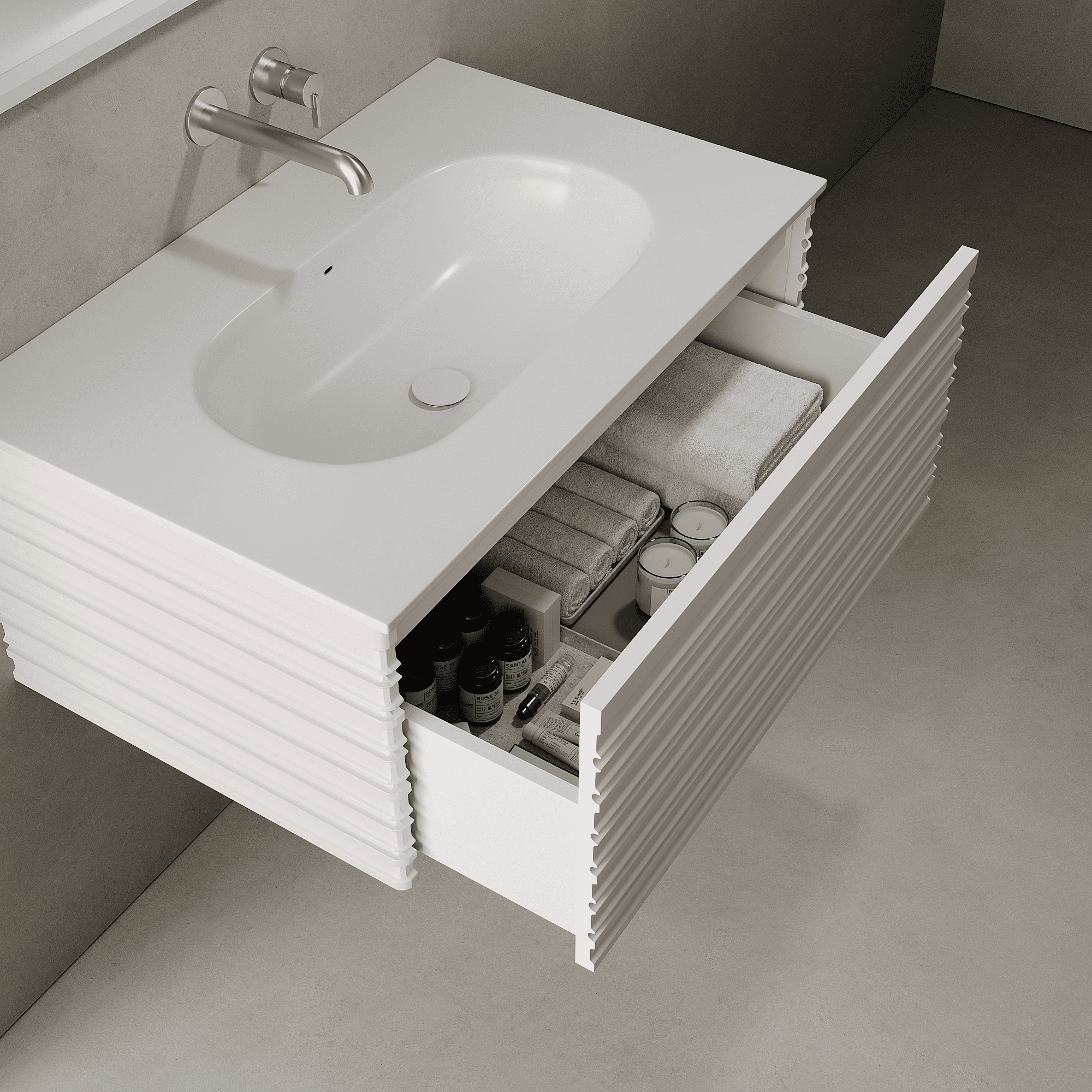 Rivara Snow White 800mm Vanity Unit - Single Drawer with Single Basin