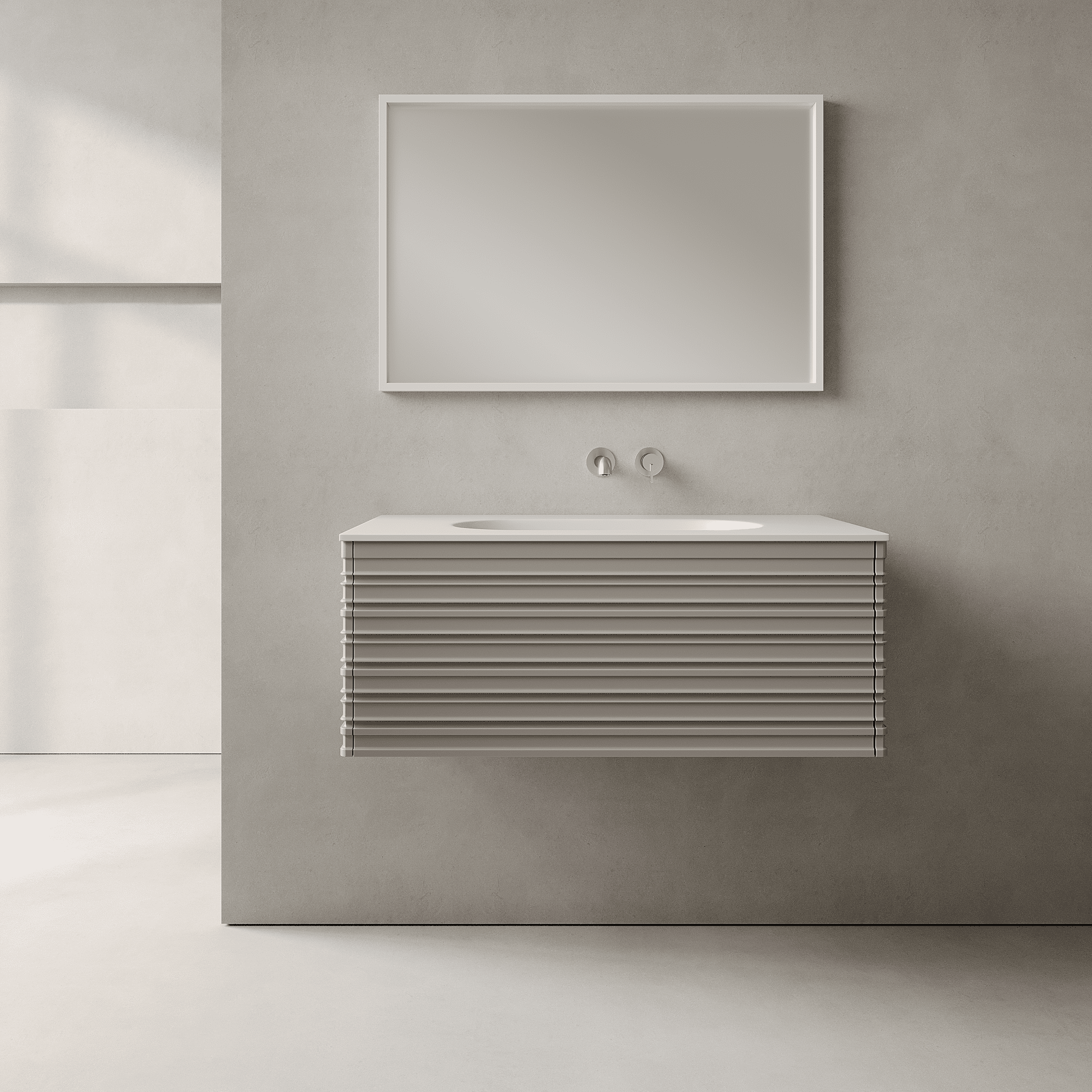 Rivara Stone Grey 900mm Vanity Unit - Single Drawer with Single Basin