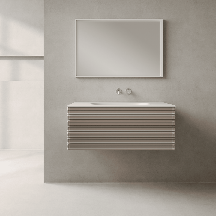 Rivara Taupe 900mm Vanity Unit - Single Drawer with Single Basin