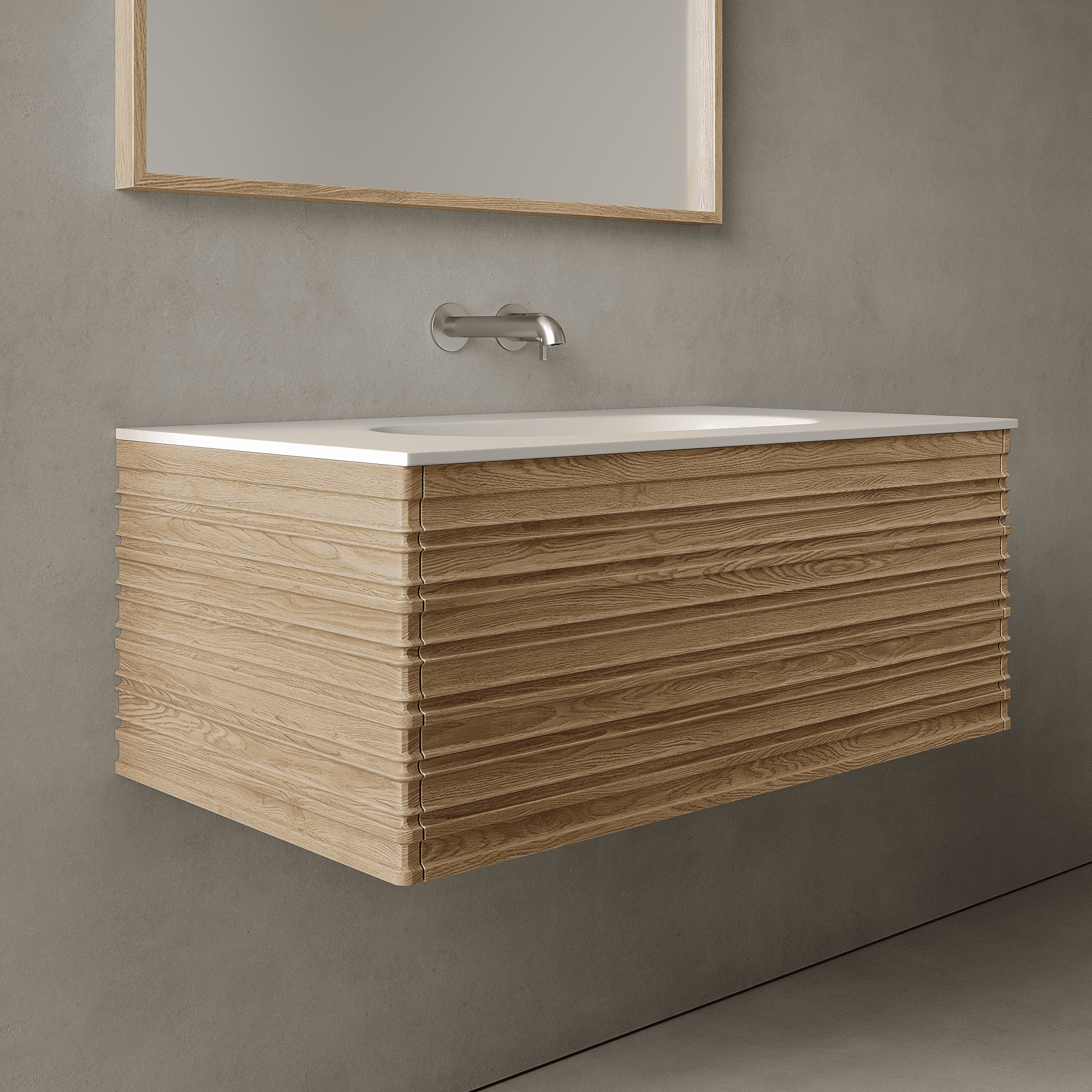 Rivara Real Ash 900mm Vanity Unit - Single Drawer with Single Basin
