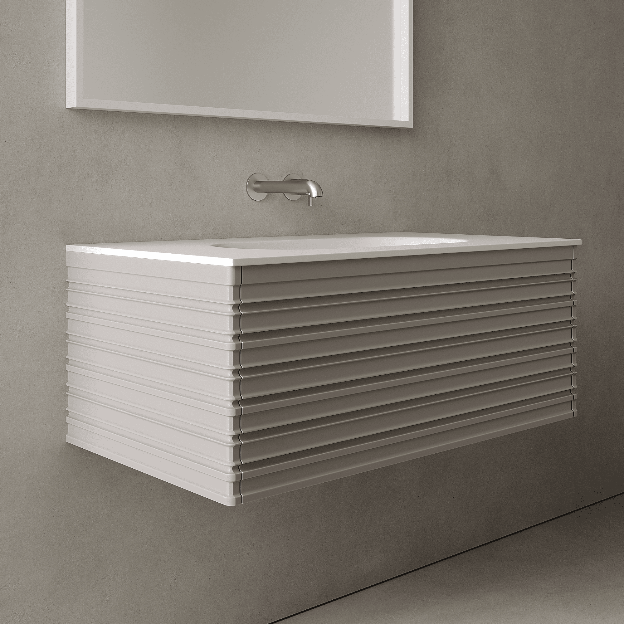 Rivara Stone Grey 900mm Vanity Unit - Single Drawer with Single Basin