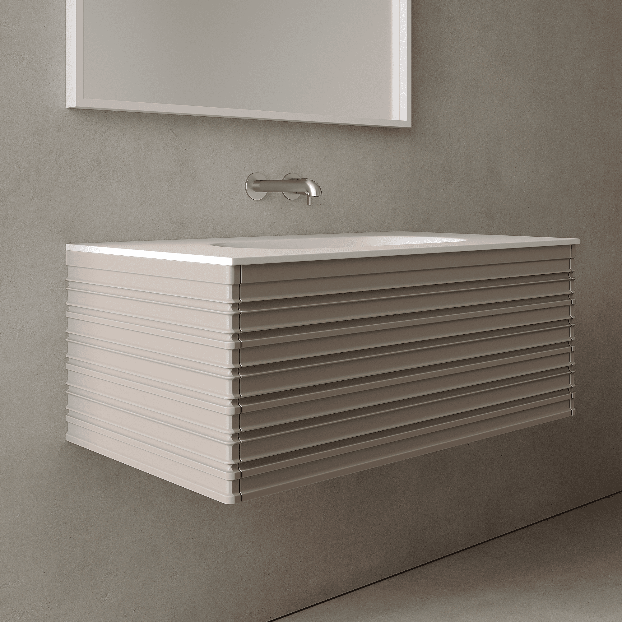 Rivara Taupe 900mm Vanity Unit - Single Drawer with Single Basin