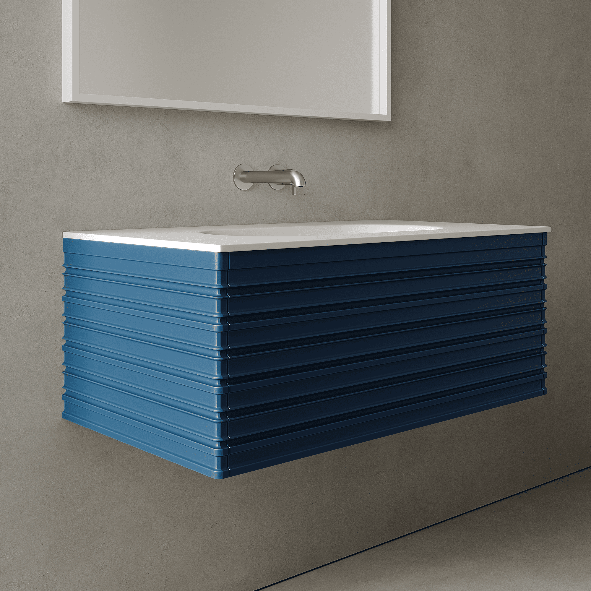 Rivara Ocean Blue 900mm Vanity Unit - Single Drawer with Single Basin