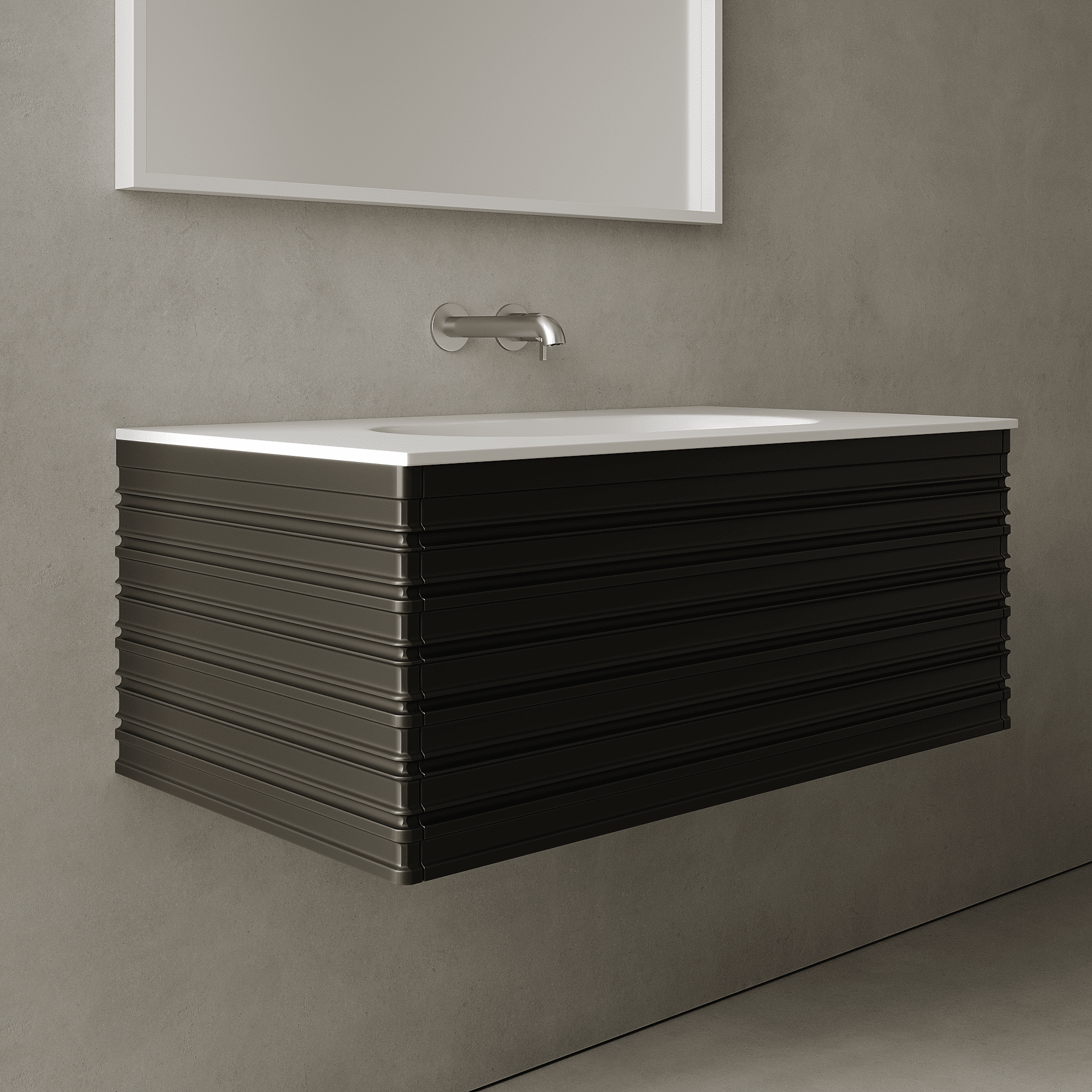 Rivara Silk Black 900mm Vanity Unit - Single Drawer with Single Basin