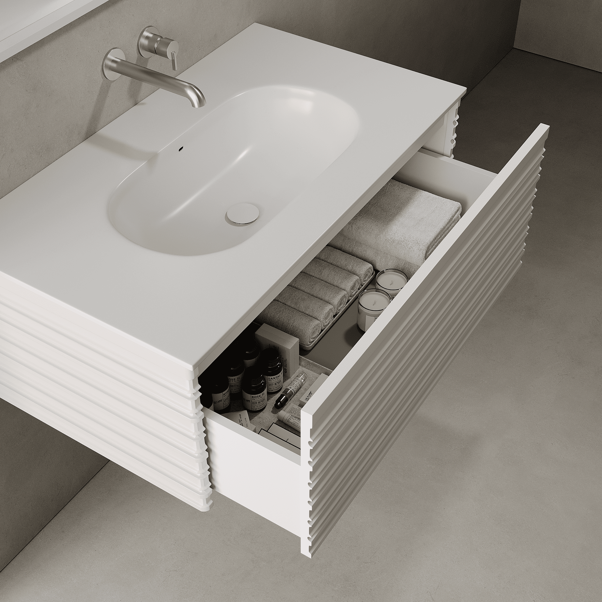 Rivara Snow White 900mm Vanity Unit - Single Drawer with Single Basin