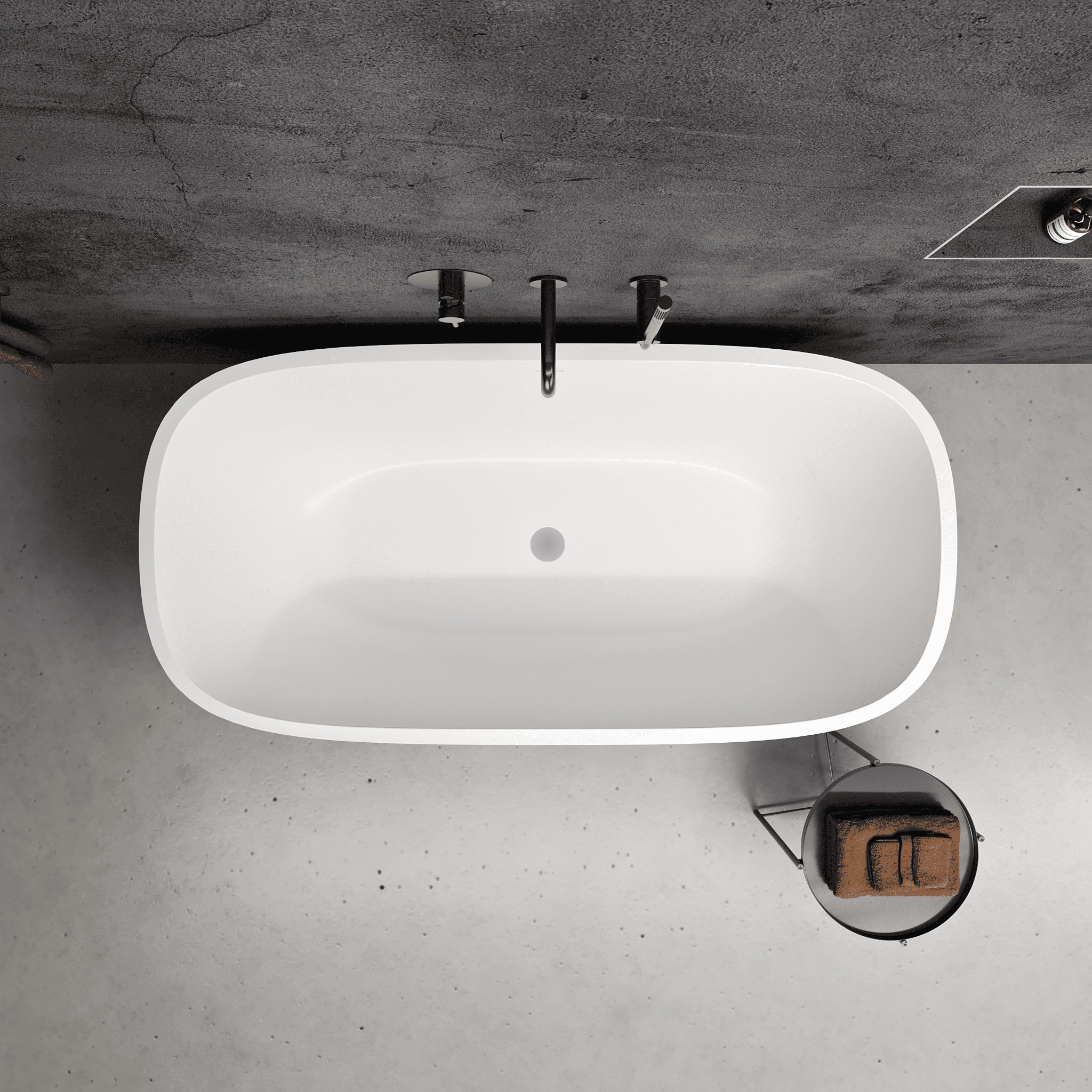 Lorca Freestanding Stone Bath 1500 (White)