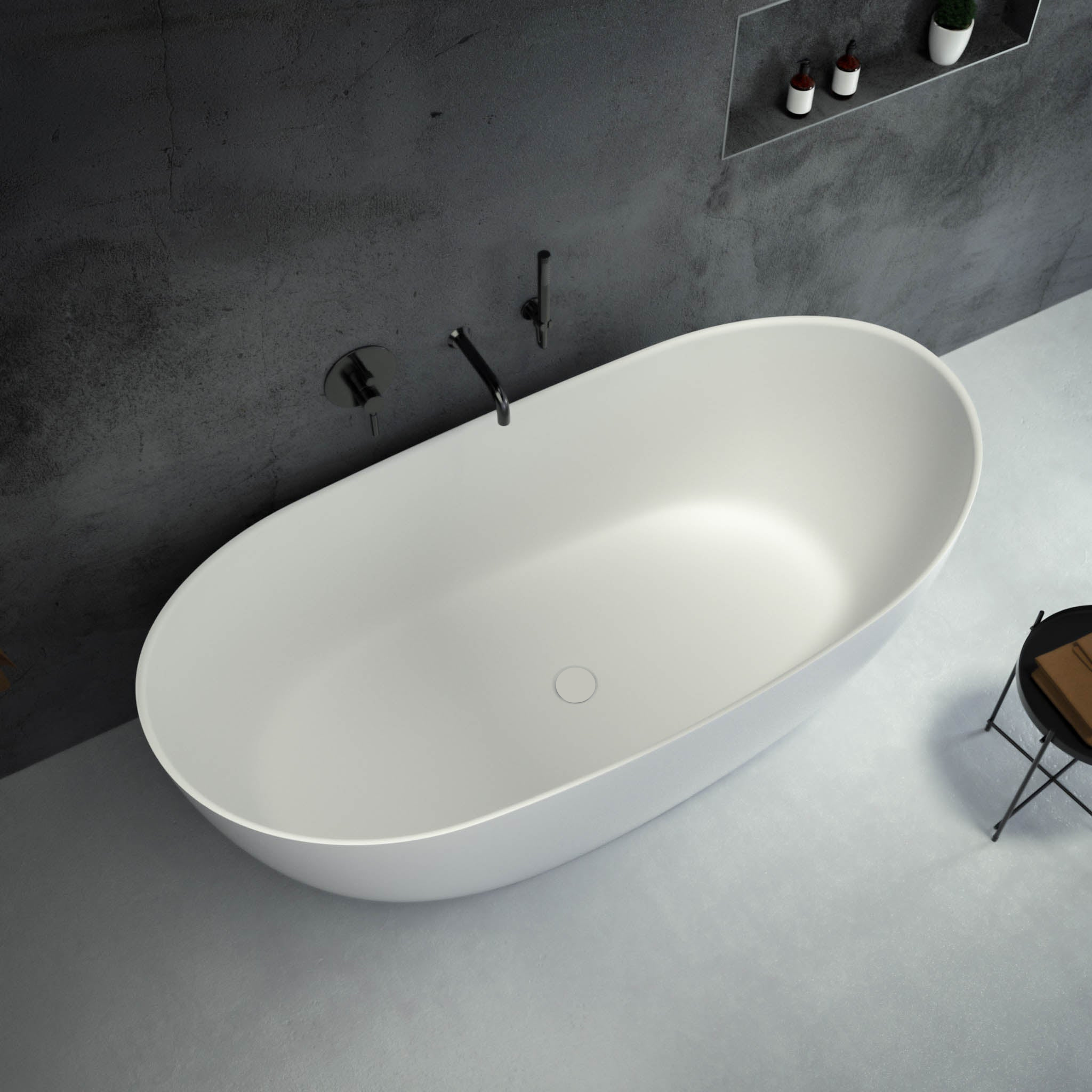 Arca Freestanding Oval Stone Bath (1580 x 770)