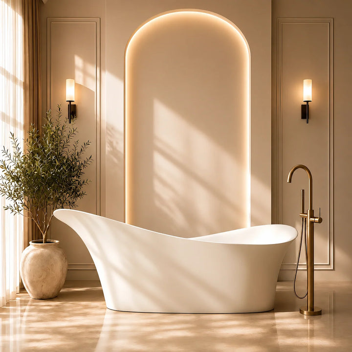 Arca Freestanding Designer Stone Bath (1790 x 750)