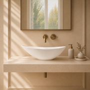 Ascenso Countertop Polished White Stone Basin 564
