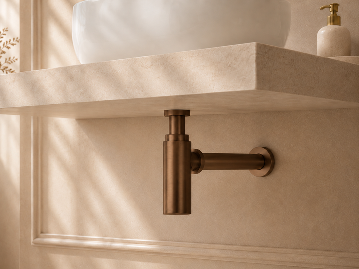 Wash Basin Bottle Trap - Brushed Bronze