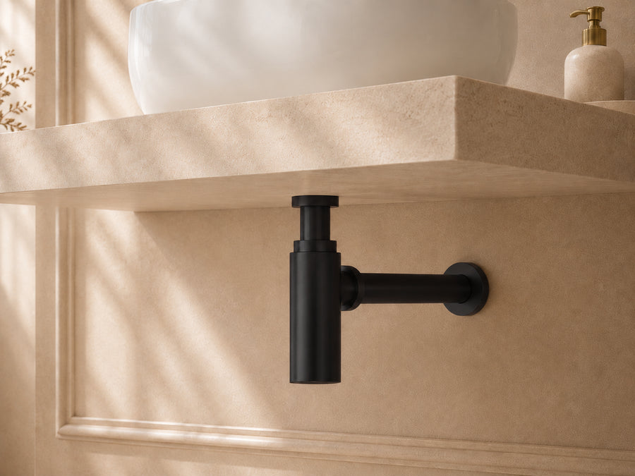 Wash Basin Bottle Trap - Black