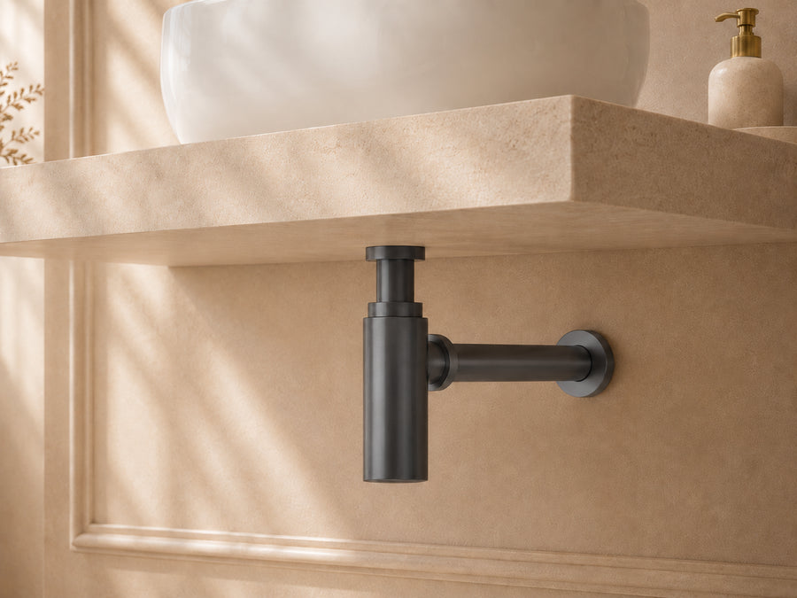 Wash Basin Bottle Trap - Titanium
