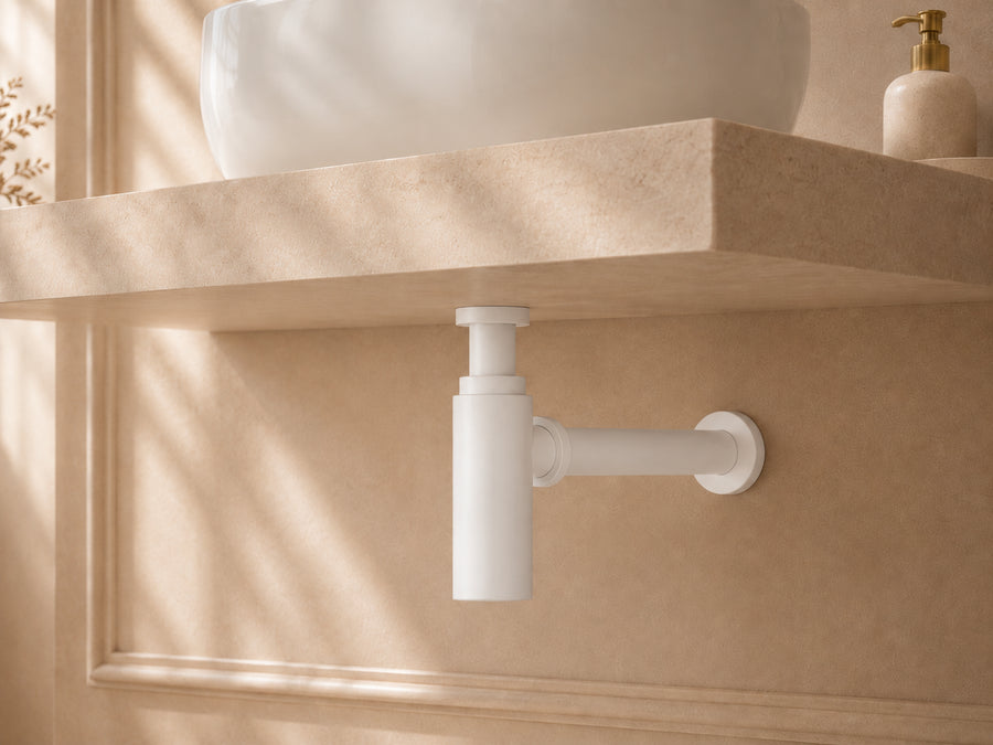 Wash Basin Bottle Trap - White