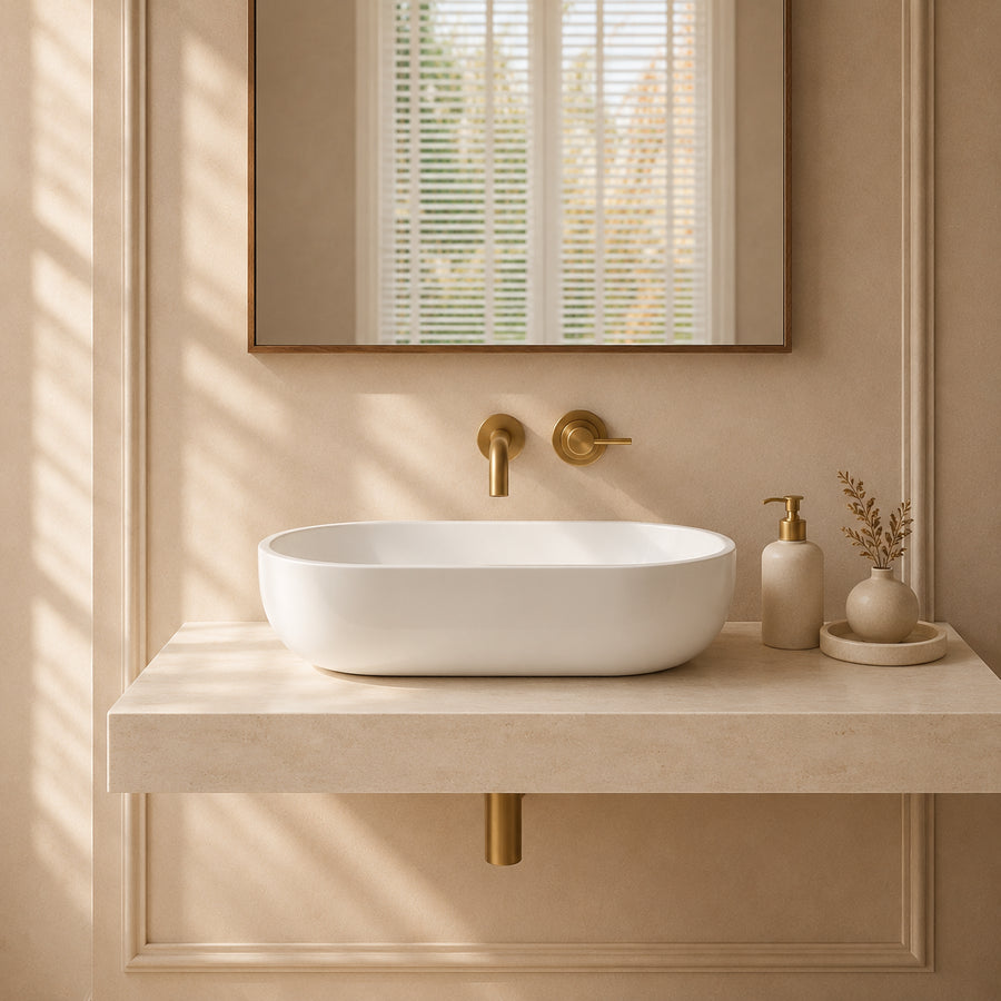 Capsula Countertop White Stone Basin 600