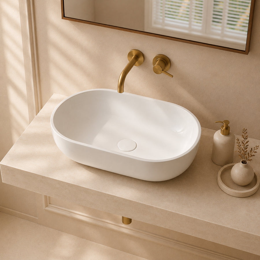 Capsula Countertop White Stone Basin 600