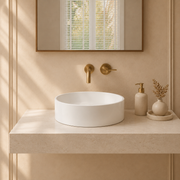 Cilindro Countertop White Stone Basin 400