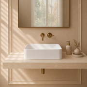 Cubica Countertop White Stone Basin 450