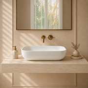 Eliptica Countertop White Stone Basin 600