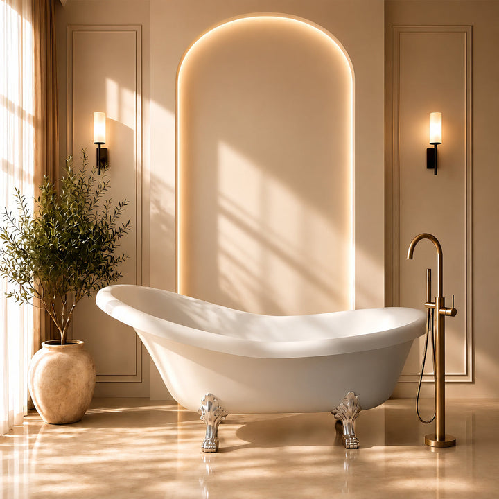 Kensington Freestanding Polished Roll-top Stone Bath 1730