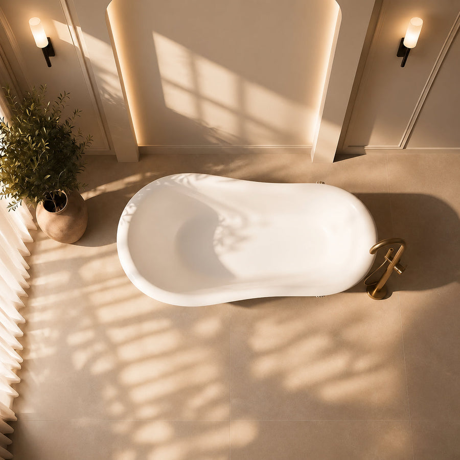 Kensington Freestanding Polished Roll-top Stone Bath 1730
