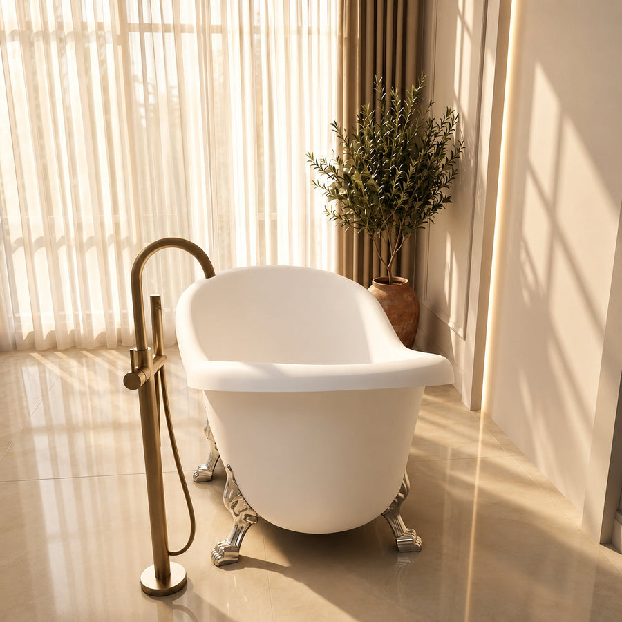 Kensington Freestanding Polished Roll-top Stone Bath 1730