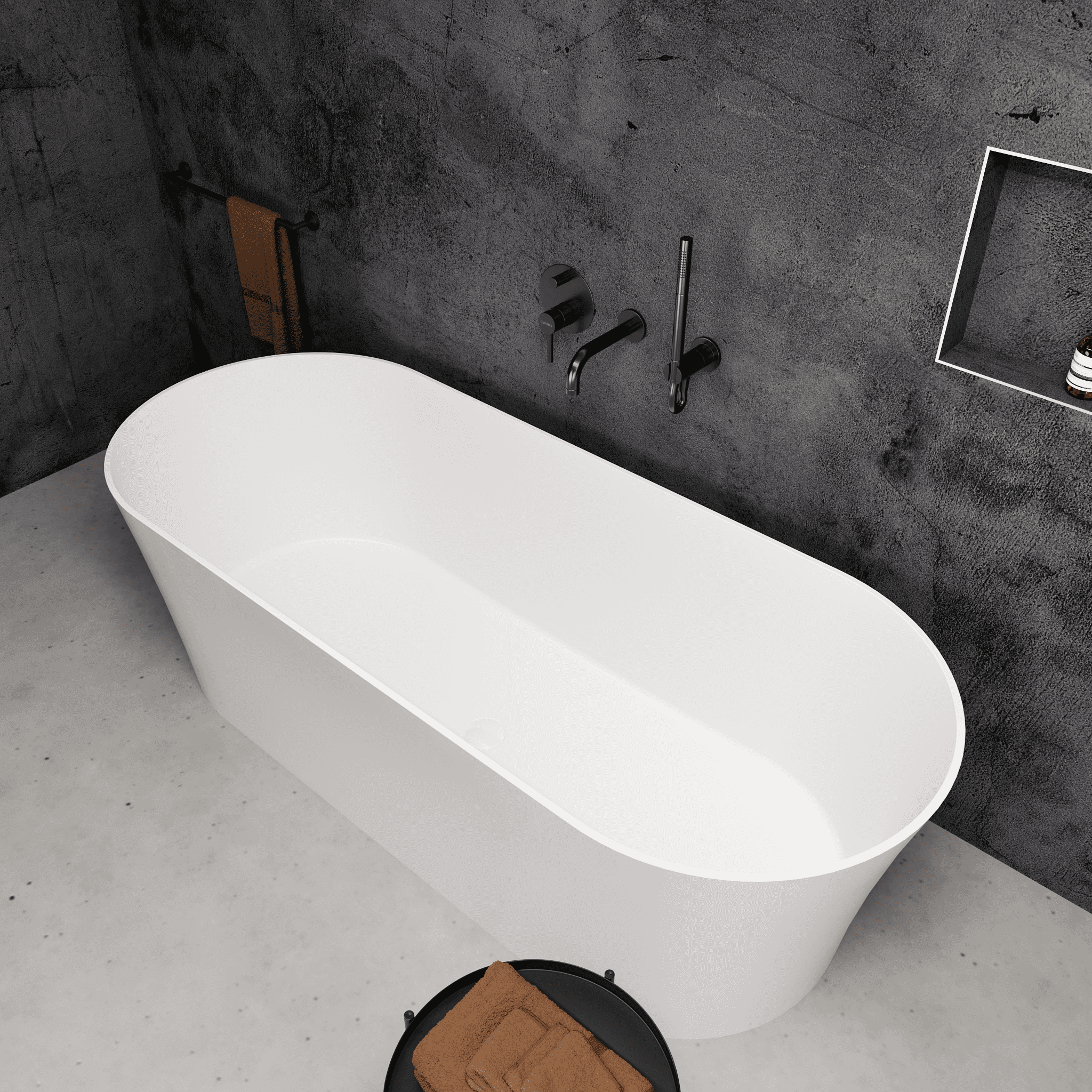 Pedro Stone Freestanding Bath (1690 x 685)