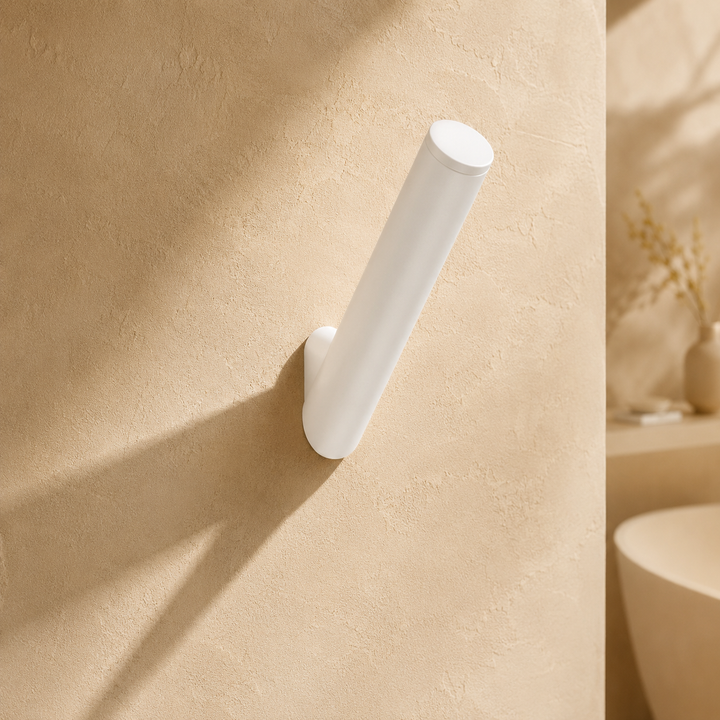 Lia Wall Mounted Robe & Towel Hook - White