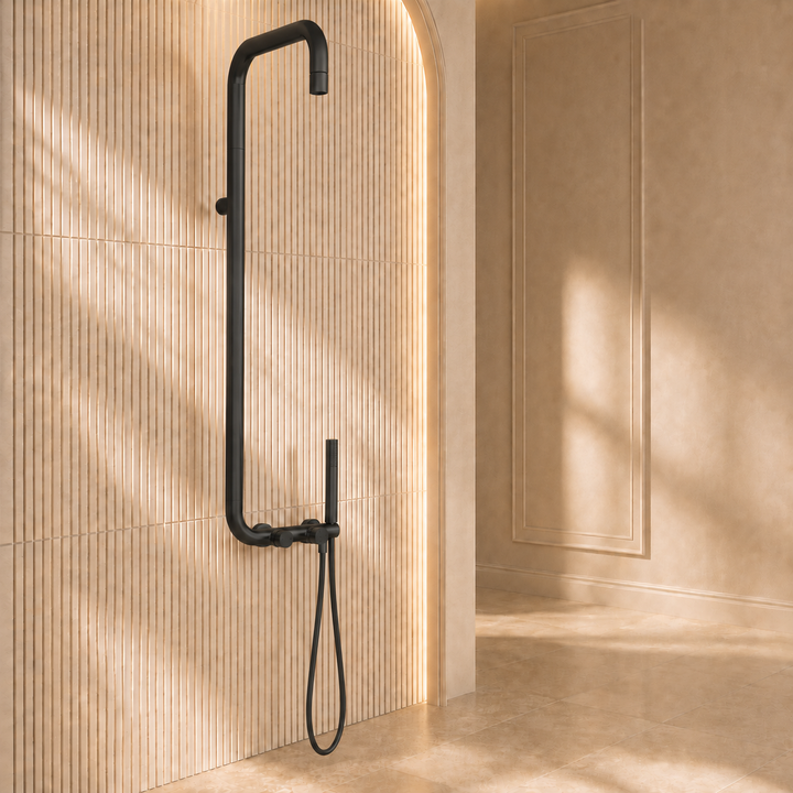 Lia Elegante Shower Column with Shower Mixer - Black
