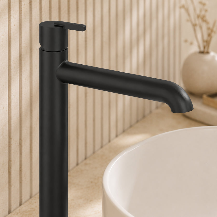 Lia Top Mount Tall Basin Mixer - Black