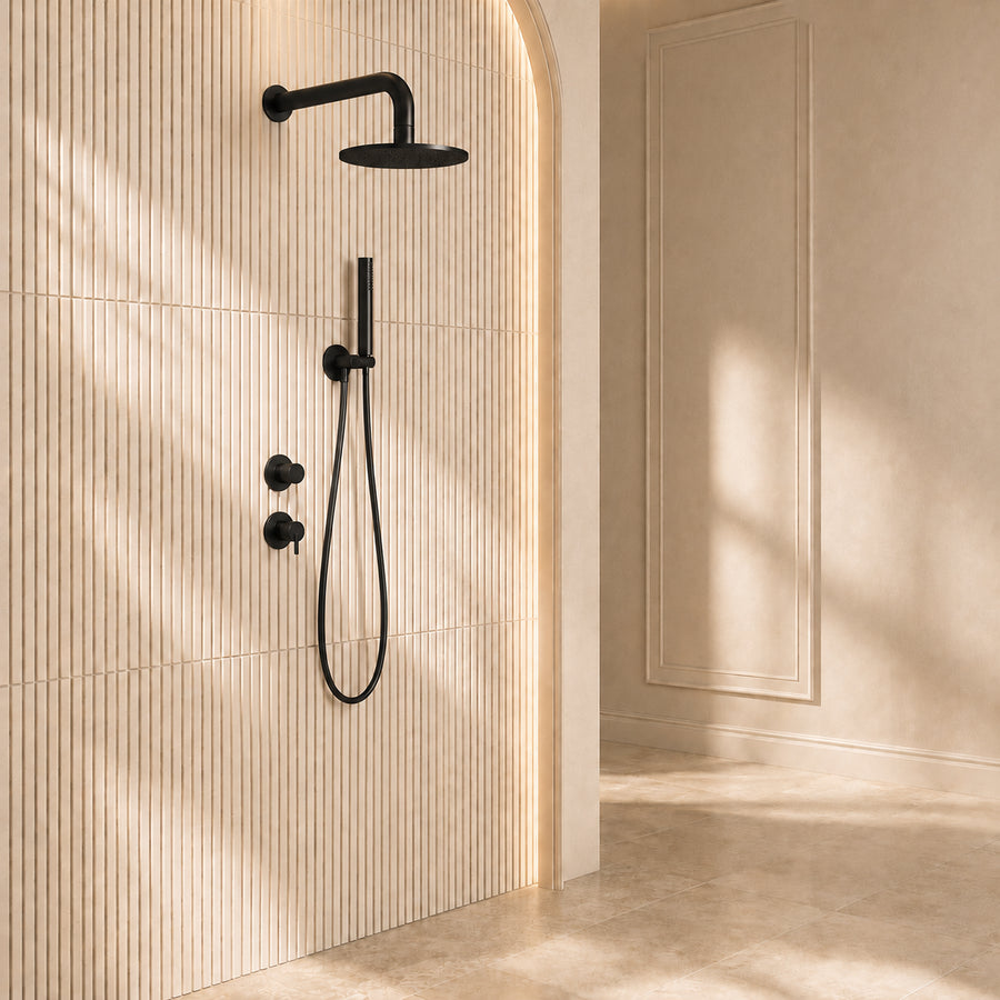 Lia Luxor Concealed Shower Set with Shower Mixer - Black