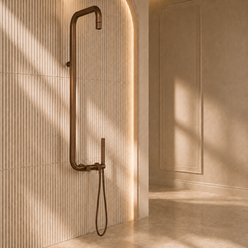 Lia Elegante Shower Column with Shower Mixer - Brushed Bronze