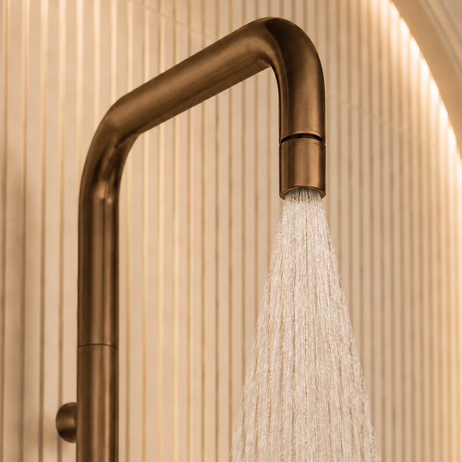 Lia Elegante Shower Column with Shower Mixer - Brushed Bronze