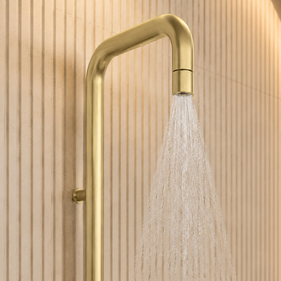 Lia Elegante Shower Column with Shower Mixer - Brushed Gold