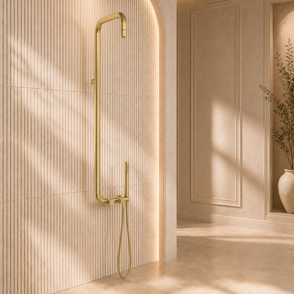 Lia Elegante Shower Column with Shower Mixer - Brushed Gold