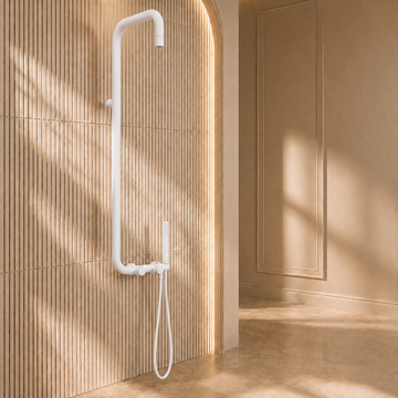 Lia Elegante Shower Column with Shower Mixer - White