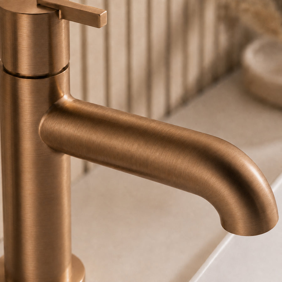 Lia Top Mount Basin Mixer - Brushed Bronze