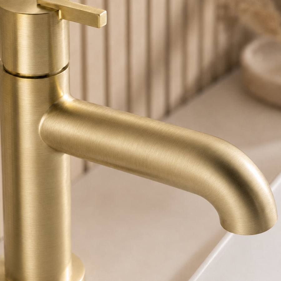 Lia Top Mount Basin Mixer - Brushed Gold