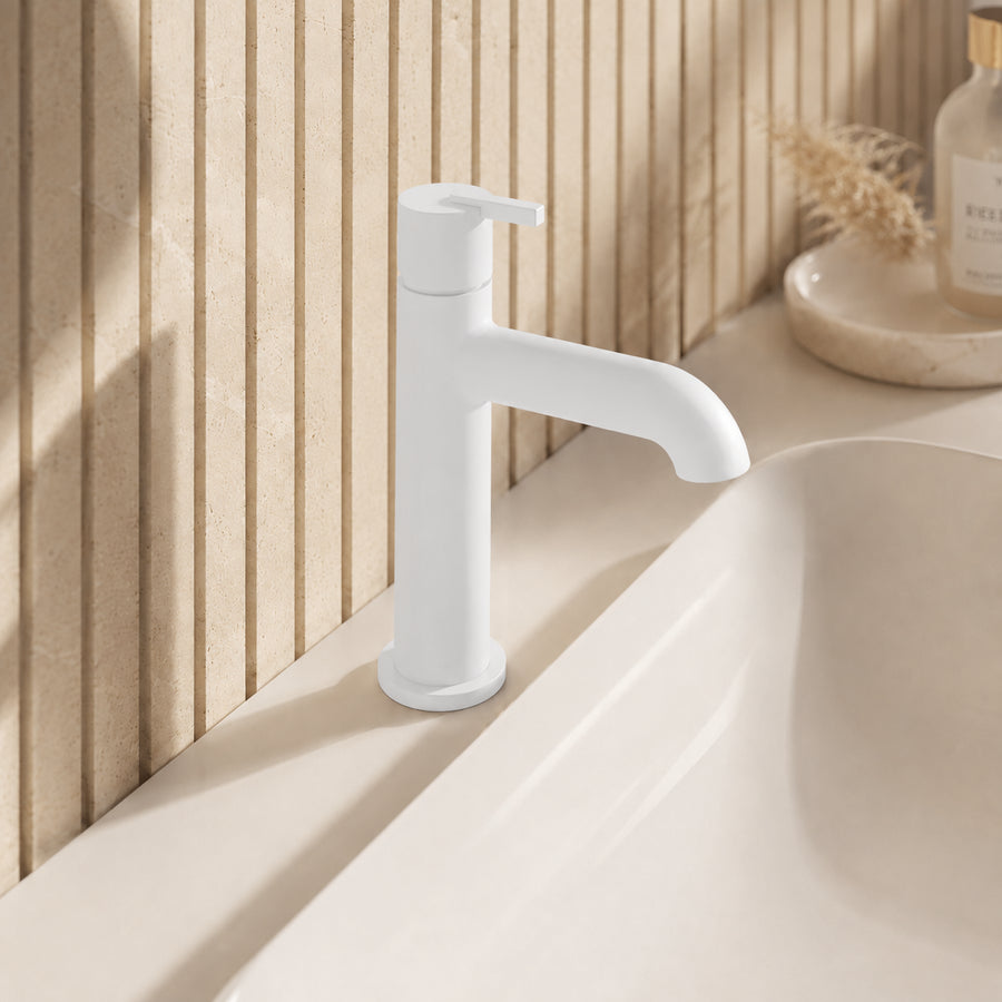 Lia Top Mount Basin Mixer - White