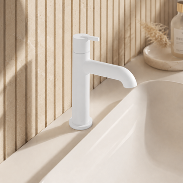 Lia Top Mount Basin Mixer - White