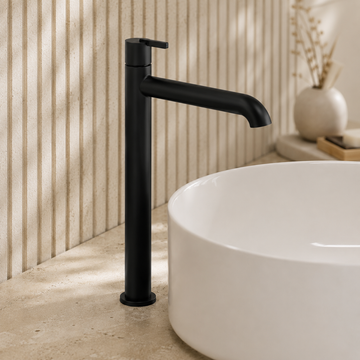 Lia Top Mount Tall Basin Mixer - Black