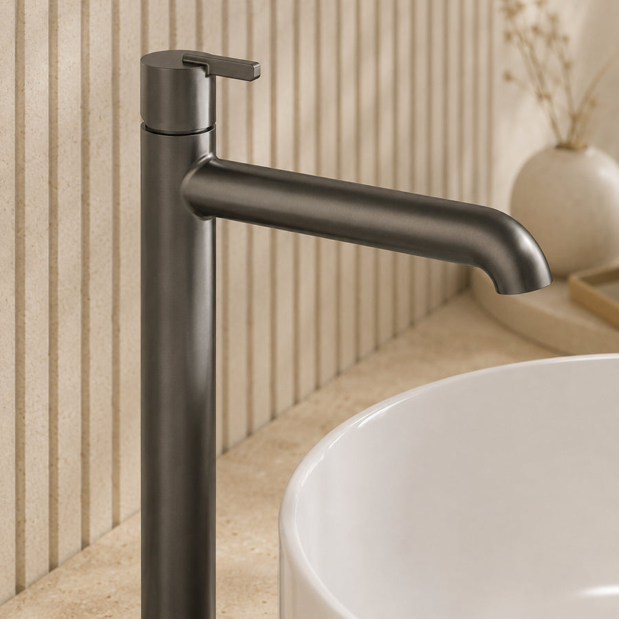 Lia Top Mount Tall Basin Mixer - Titanium