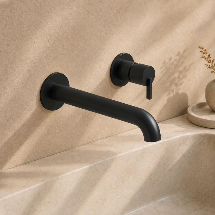 Lia Wall Mounted Basin Mixer - Black