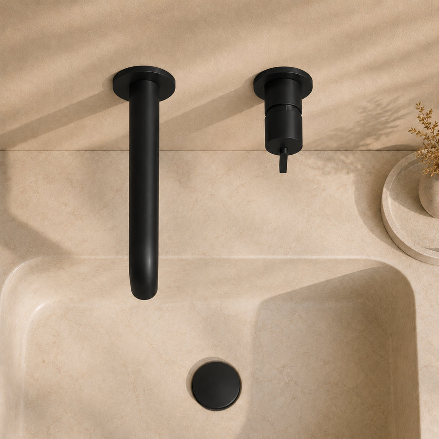 Lia Wall Mounted Basin Mixer - Black