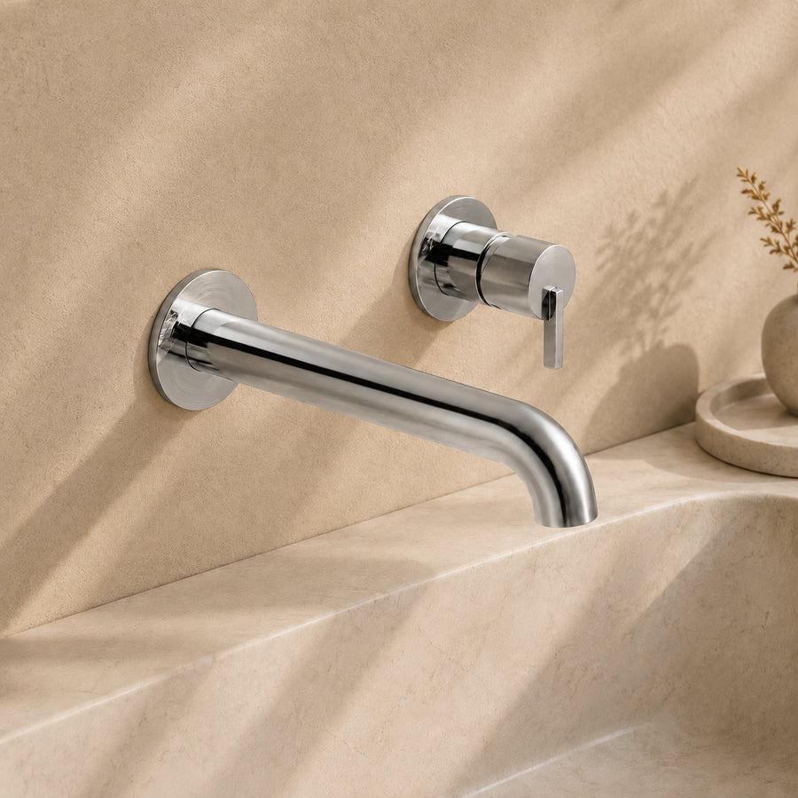 Lia Wall Mounted Basin Mixer - Chrome